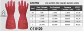 Elektrikçi Eldiveni CLass 3 Doğal Kauçuk Eldiven 26500 Volt Starline Lınepro - 2