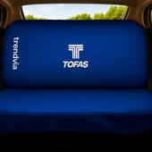 TOFAŞ Logolu Penye Kumaş Koltuk Kılıfı Takımı Mavi  Ön ve Arka Oto Koltuk Koruma Seti - 2