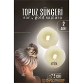 Modacar GOLD Mini Saç Topuz Süngeri  2 ADET 7.5 CM Çap 3 cm Kalınlık - 1