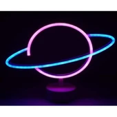 Neon Işıklı Satürn Lamba Pil+usb - 3