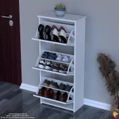 Modilayn WEST Antre 52x116x 26 cm’ lik 3 Düşer Kapak 6 Göz Bölmeli Ayakkabılık - 4