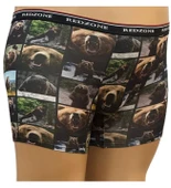 Ayı Desenli Dijital Baskılı Büyük Beden Likralı Boxer - 1