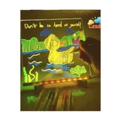 Neon Işıklı 7 Renk Işık Boyama Kalemli Led Resim Panosu Boyama Tahtası Kalemleri 20 X 20 - 3