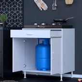 Modilayn DOQU (XL) Set Ocak Altı Dolap 65x88x56 cm Çekmeceli, Kapaklı ve 1 Gözlü Tüp Bölmelidir - 4