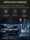 A-98 WiFi Full HD 3 Kameralı Araç İçi Güvenlik Kamerası + Park Modu Kablosu Ön-Arka-İç Kayıt,DashCam - 4