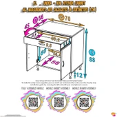 Modilayn DOQU (XL) Set Ocak Altı Dolap 65x88x56 cm Çekmeceli, Kapaklı ve 1 Gözlü Tüp Bölmelidir - 6