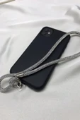 Telefon Charmı Gümüş Taşlı Telefon Bileklik Askısı - 2
