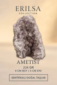 Sertifikalı Ametist Taşı Kütlesi 234 Gr – Ham Doğal Kristal Dekoratif Taş Stresi Azalt Huzur Ver - 1