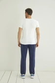 Yazı, Güneş ve Palmiye Baskılı "Long Beach" Pijama Takımı - 5