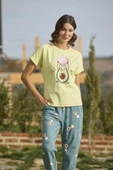 Desenli ve Baskılı "Yoga Sport" Pijama Takımı - 4