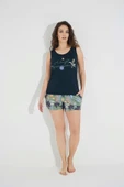 Çiçek ve Yaprak Baskılı "A Beautiful Summer Vocation" Şort Takımı thumbnail 5