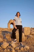 Çizgi Desenli "Fearless" Pijama Takımı - 1