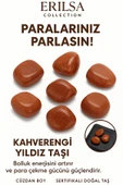 Sertifikalı Cüzdan Boy Kahverengi Yıldız Taşı Kütle - Huzur ve İçsel Güven Hissi Verir - 1