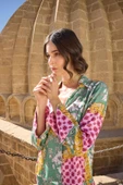 Çiçek ve Yaprak Desenli Saten Pijama Takımı - 7