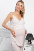 Dantelli Hamile Lohusa 3'lü Pijama Takımı - 7
