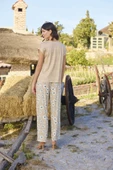 Çiçek Deseni V Yaka Pijama Takımı - 5