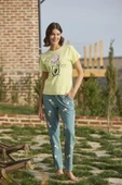 Desenli ve Baskılı "Yoga Sport" Pijama Takımı - 1