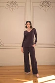 Uzun Kollu ve Dantelli Pijama Takımı - 2