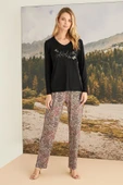 Yaprak Desenli "Natural Vibes" Pijama Takımı - 4