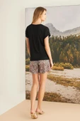 Yaprak Desenli "Natural Vibes" Şort Takımı - 7