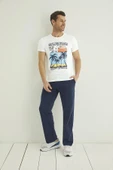 Yazı, Güneş ve Palmiye Baskılı "Long Beach" Pijama Takımı - 4