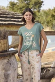 Desenli ve Baskılı "See the World" Pijama Takımı thumbnail 5
