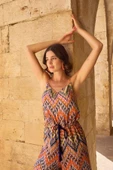 Etnik Desenli İp Askılı Tulum - 5