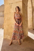 Etnik Desenli İp Askılı Tulum - 4