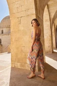 Etnik Desenli İp Askılı Tulum - 6