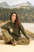 Yaprak Desenli Uzun Kollu Alt Üst Takım - 6
