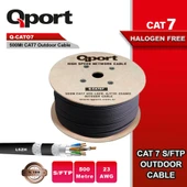 QPORT Q-CATO7 500M CAT7 LSOH S/FTP FULL BAKIR 23AWG SİYAH HALOGEN FREE KABLO - 1