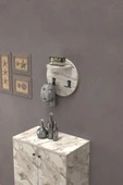 Askılık Duvar Elbise Askılığı Portmanto Üstü Beyaz Mermer Desen - 3