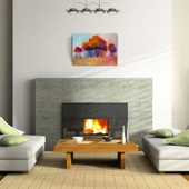 Sonbaharda Kızıla Çalan Ağaçlar Yağlıboya Kanvas Tablo 50 x 70 - 2