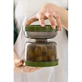 Çift Taraflı Süzgeçli  Kapaklı Zeytinlik - Suyu Süzen Zeytin Turşu Saklama Kabı - 8