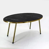 Orta Sehpa Elips Altın Metal Ayak Bendir Altın thumbnail 1