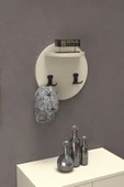 Askılık Duvar Elbise Askılığı Portmanto Üstü Kremm - 3