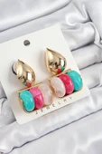 Pirinç Karışık Renk Vintage Model Kadın Küpe - TJ-BKP10863 - 1