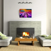 Lavanta Tarlasında Gündoğumu Yağlıboya Kanvas Tablo 50 x 70 - 5