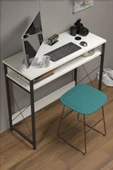 Çalışma Masası Bilgisayar Laptop Ofis Masası Okul Ev Beyaz - 2
