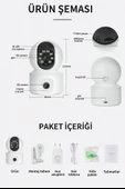 WiFi 4MP Çift Lens Güvenlik Kamerası  Gece Görüşlü, Hareket Algılamalı, İki Yönlü Sesli - 4