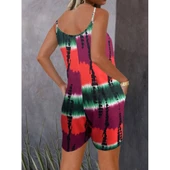 Lucky Life Kadın Ip Askılı Yuvarlak Yaka Cepli Kısa şort Süprem Takım - 1