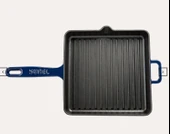 SÜREL DÖKÜM 25 CM KARE IZGARA TAVA KOYU MAVİ - 1