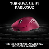 Logitech G PRO X SUPERLIGHT 2 DEX LIGHTSPEED HERO 2 32K DPI Sensör PC/Mac için Kablosuz Oyun Mouse - Pembe thumbnail 4