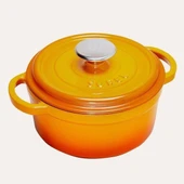 SÜREL DÖKÜM 20 CM YUVARLAK TENCERE TURUNCU - 1