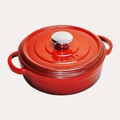 SÜREL DÖKÜM 28 CM YUVARLAK SIĞ TENCERE KIRMIZI - 1