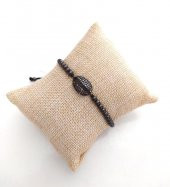 Swarovski Taşlı Bileklik Ayarlanabilir Kadın Siyah 9566 - 1