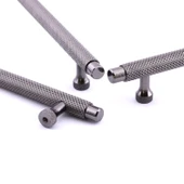 Martin Füme Metal Kulp 128 mm Mobilya Çekmece Mutfak Dolabı Dolap Modern Kapak Kulpları Grip Desen - 7