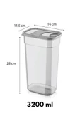 Buclee 3’lü Sürgülü Kapaklı Saklama Kabı Seti – Antrasit Renk (3200 ML, 2000 ML, 1300 ML) - 6