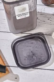 Buclee Emilia 6'lı 12 Parça Etiketli Kapaklı Kare Erzak Saklama Kabı Antrasit 6 X 1.2 Lt Bakliyat Kabı - 6