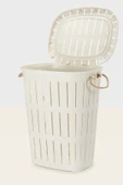 KASTAMONU PLASTİK Bambu Halatlı Ahşap Görünümlü Çamaşır Sepeti 62 Lt - Krem thumbnail 1